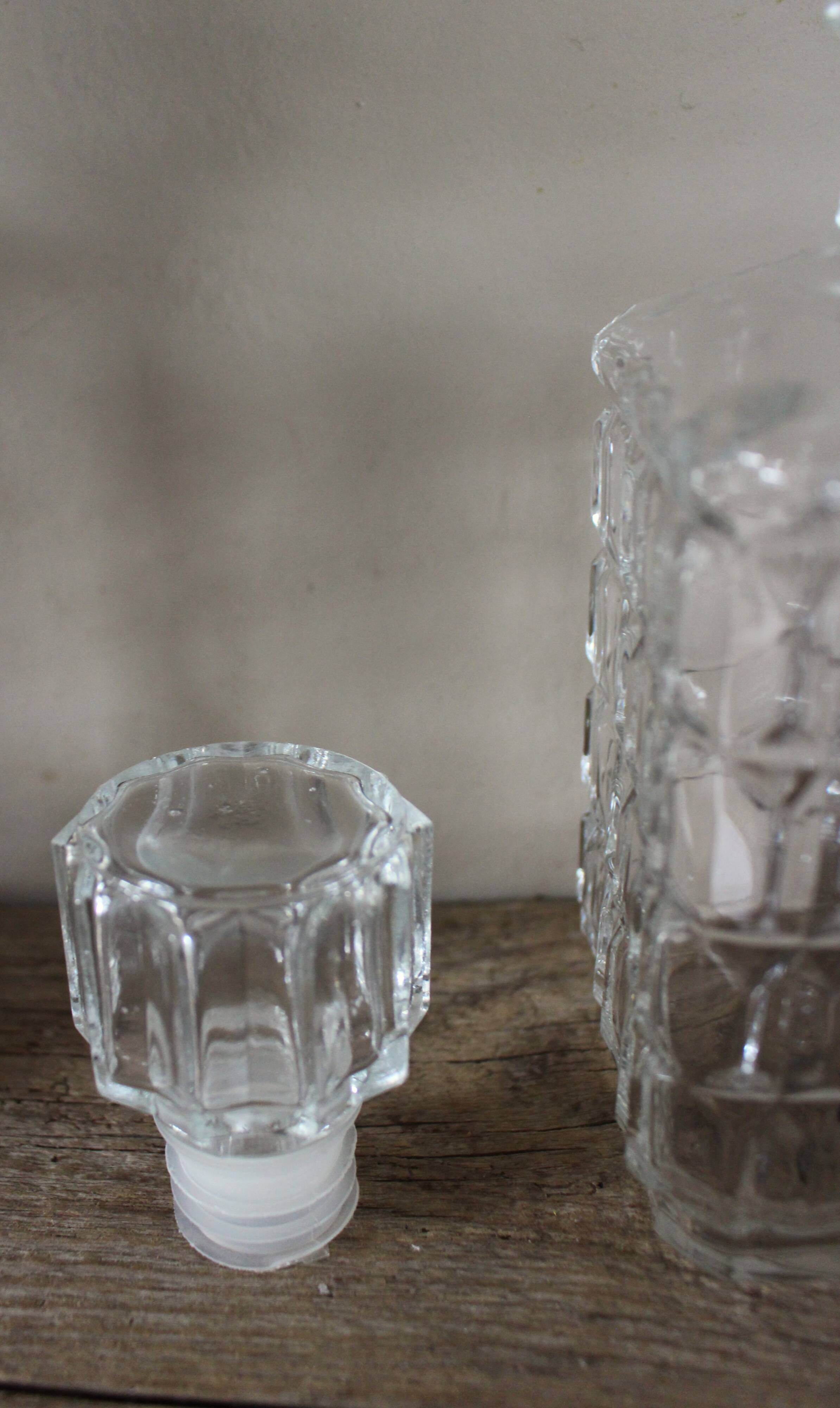 Vintage Relief Square Glass Whiskey Decanter