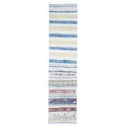 1970s Vintage Turkish Hand-Knotted Wool Cotton White Runner Rug 66x288