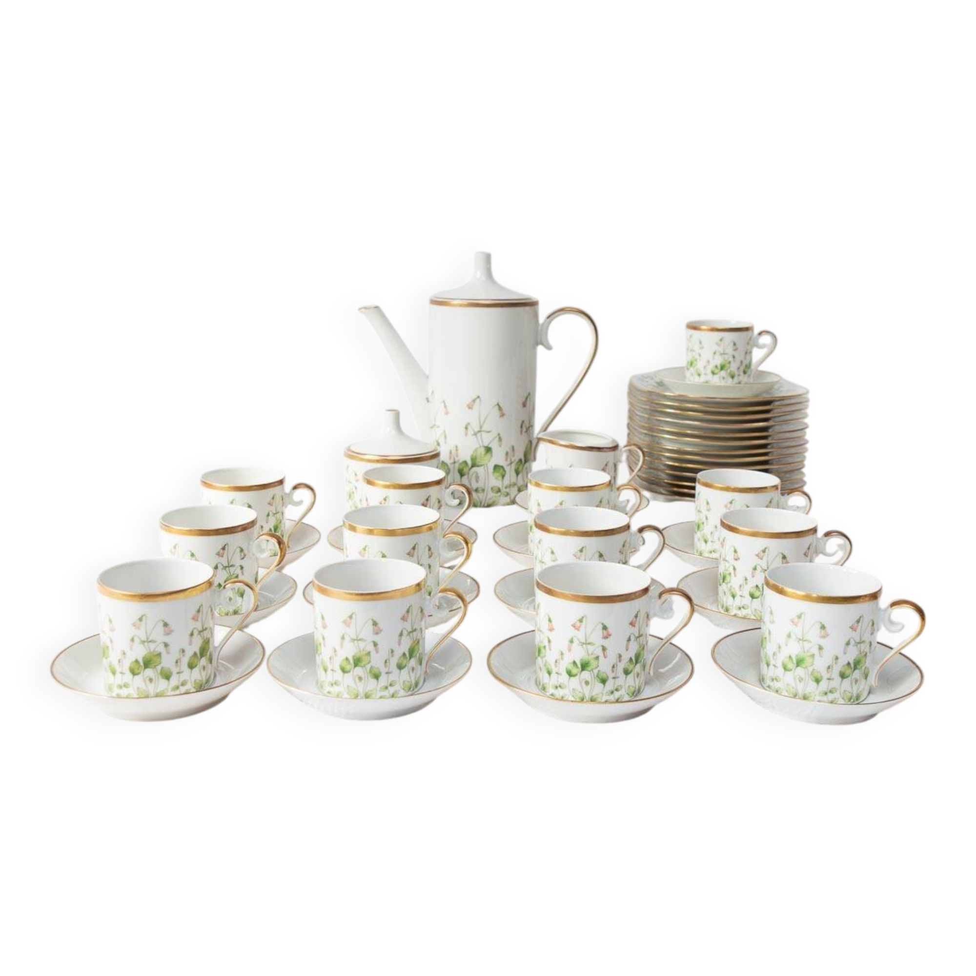 Hackefors "Linnea Borealis" 43-piece Swedish coffee service for 13 people, 1970s