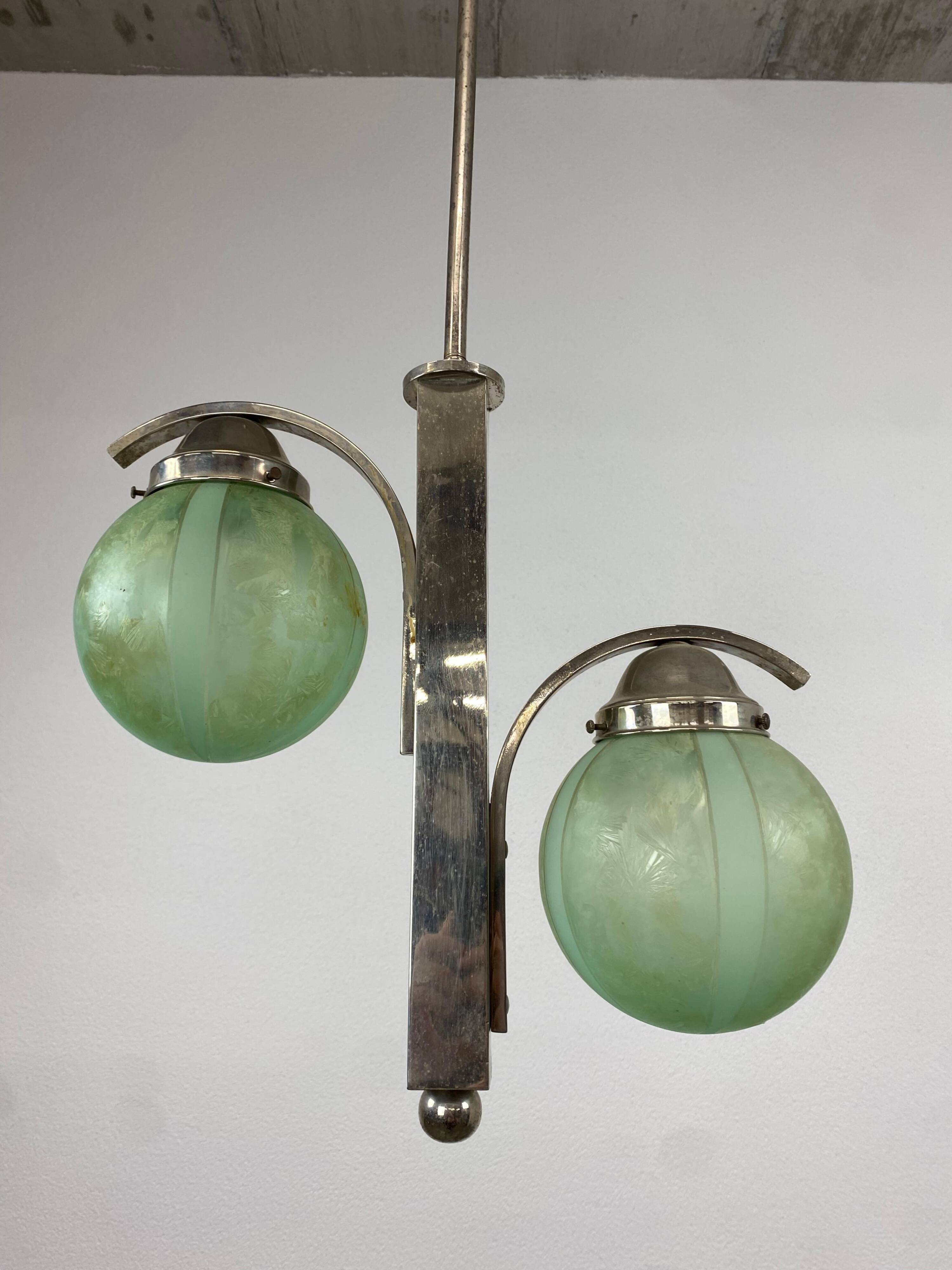 Green Art Deco pendant lamp