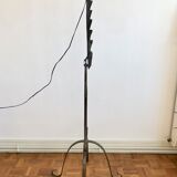 Brutalist wrought iron floor lamp base at Marolles workshop