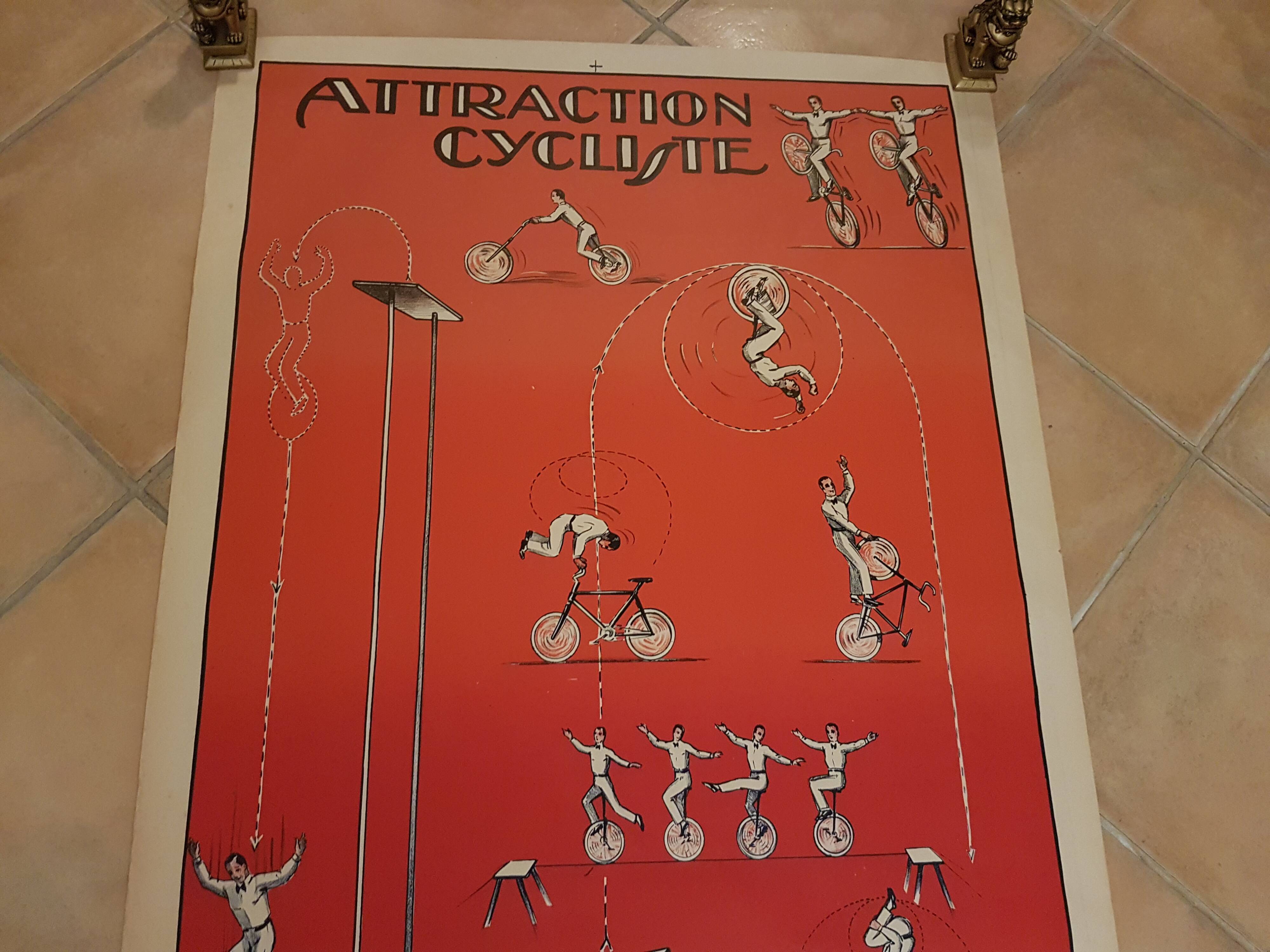 Old advertising poster lithographed Bergougnan Tires