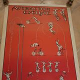 Old advertising poster lithographed Bergougnan Tires