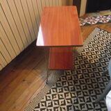 Small side table from the 60s wood and gilded metal.