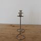 Vintage double candlestick in chrome metal – Spiral design