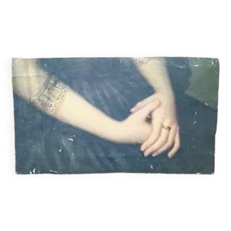 Old oil painting of hands
