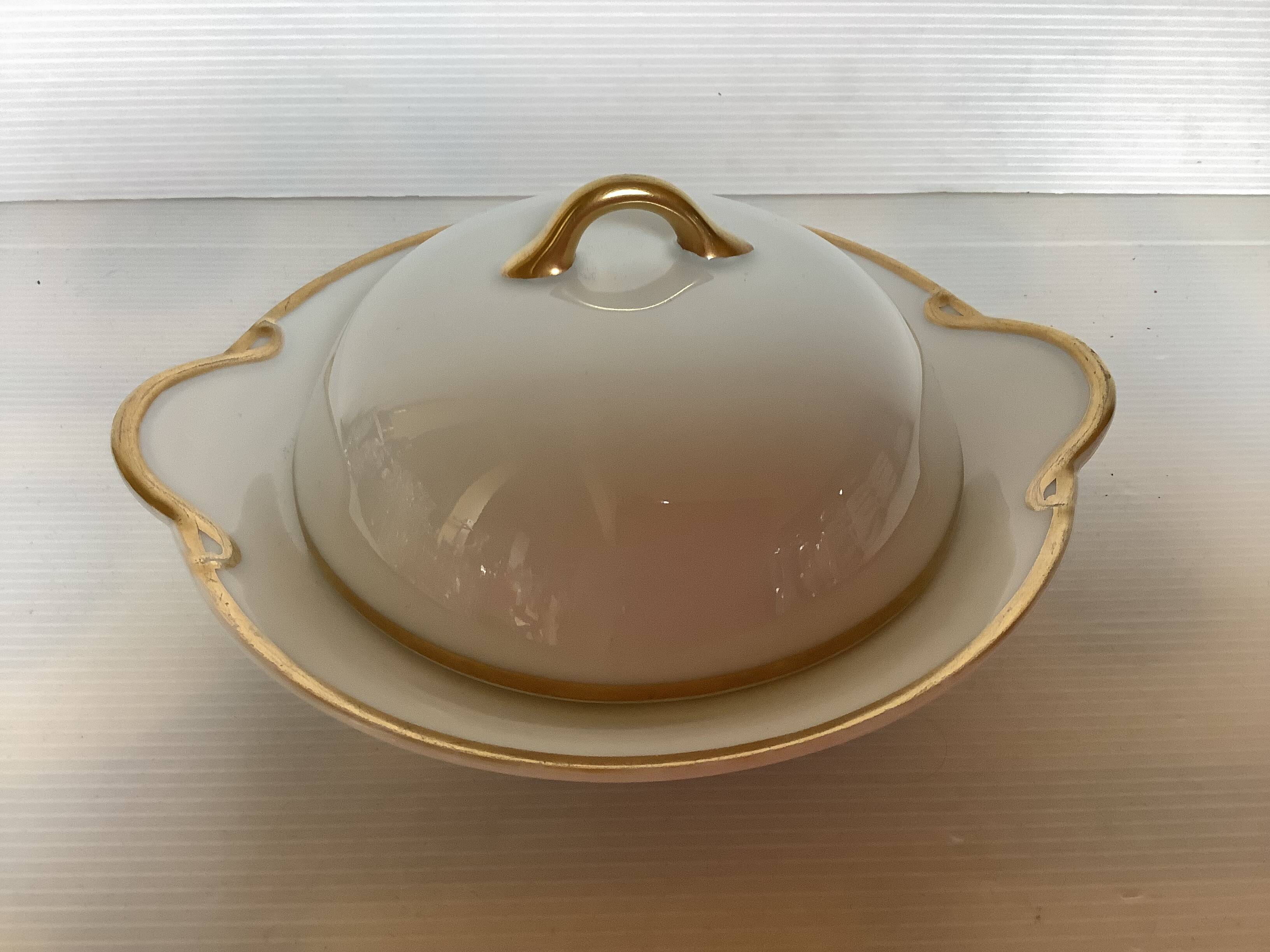 Bassett Limoges porcelain bell butter dish