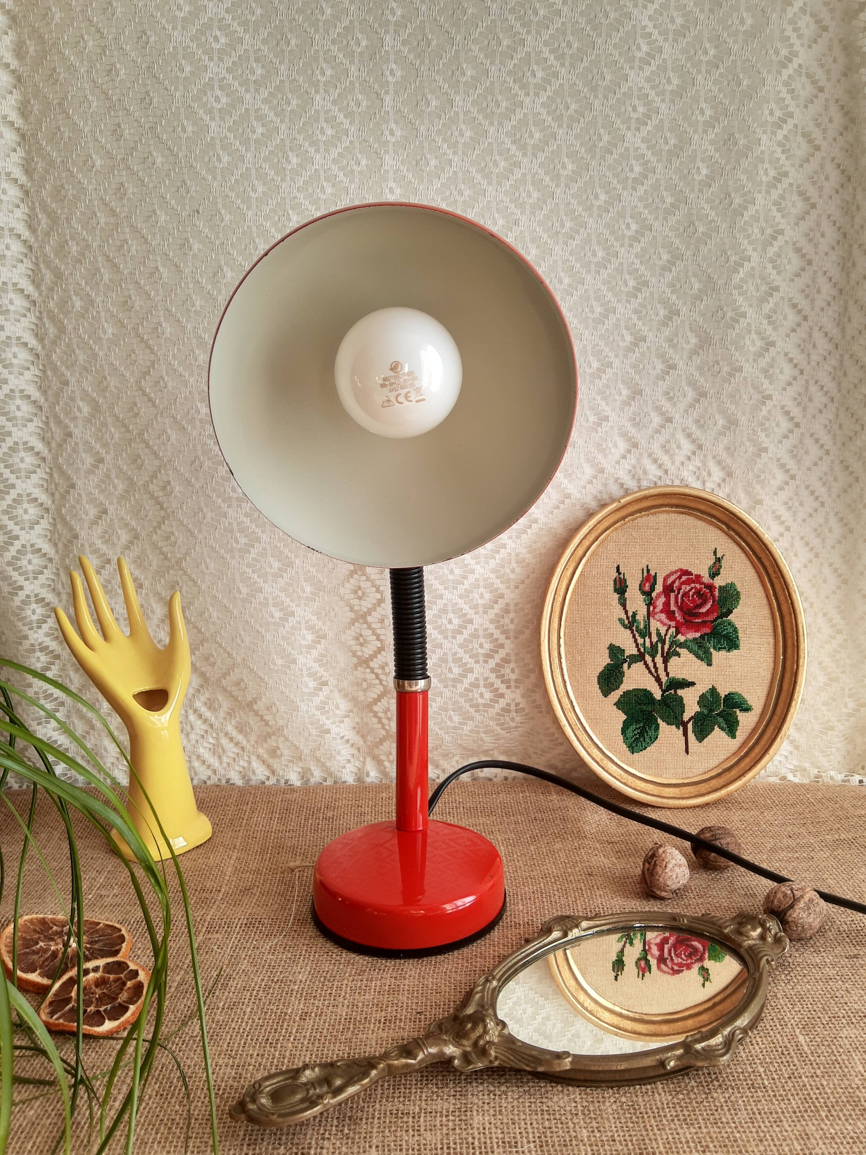 Vintage red orange desk lamp