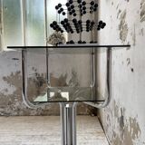 80s glass and marble console