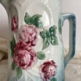 Art Nouveau slip pitcher with roses