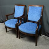 Pair of mahogany armchairs, Restoration period – early 19th century