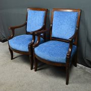Pair of mahogany armchairs, Restoration period – early 19th century
