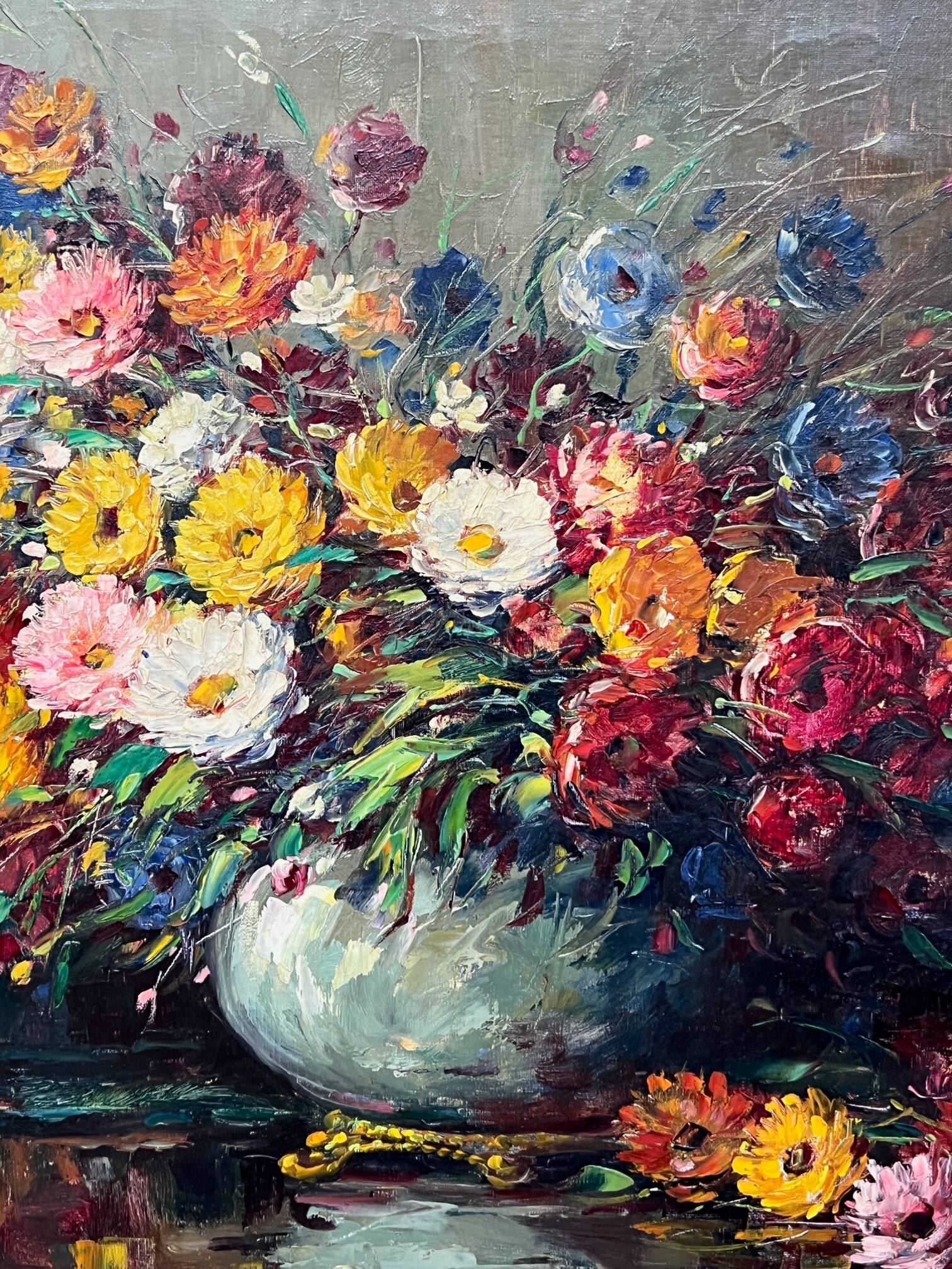 T. Daams. "Still Life with Flowers". Impressionism.