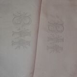 15 white damask towels with mongram