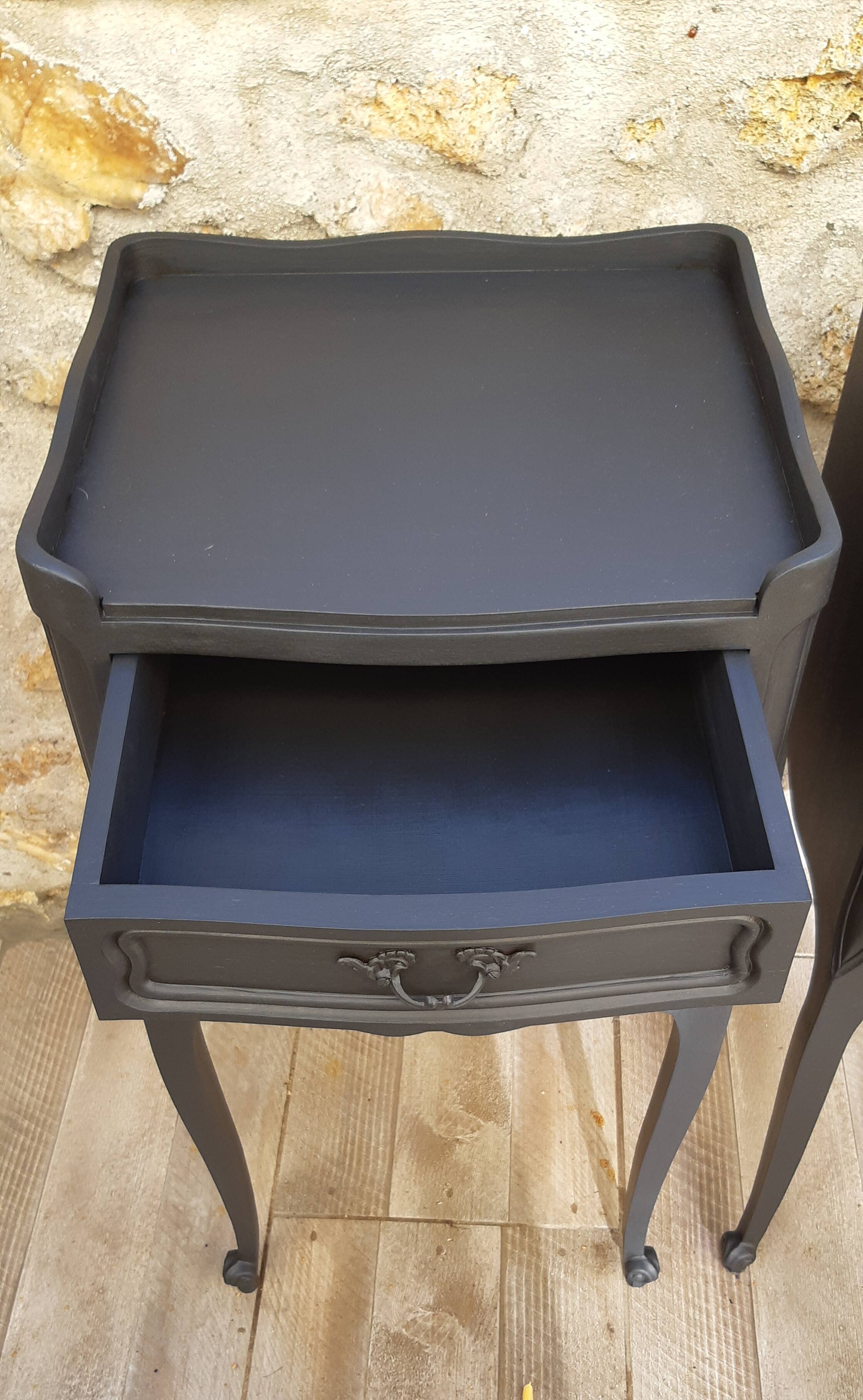 Pair of black bedsides