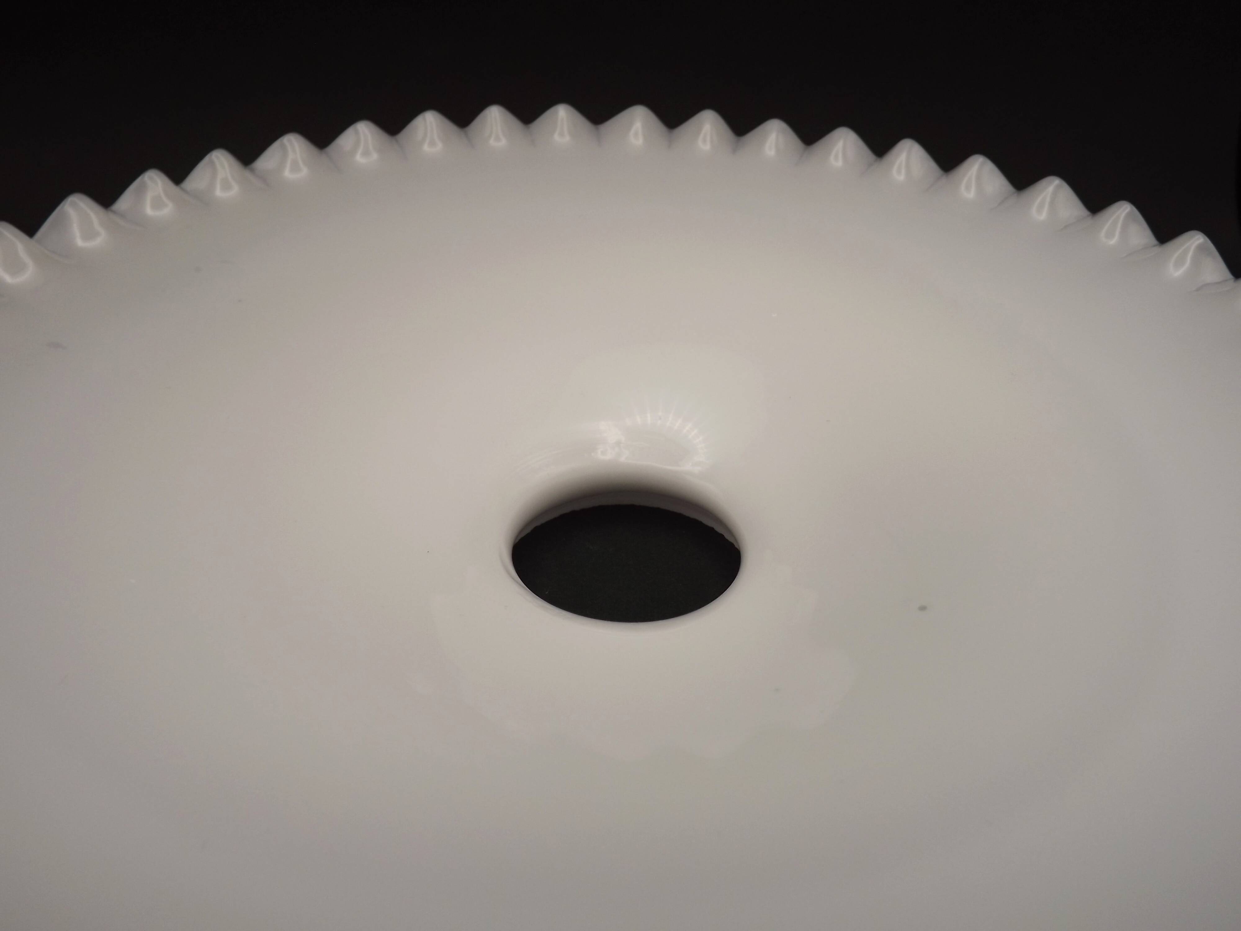 Opaline white glass pendant lampshade with scalloped edge 256