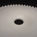 French Frilled Glass Pendant Shade White Opaline Glass Scalloped Edge 256