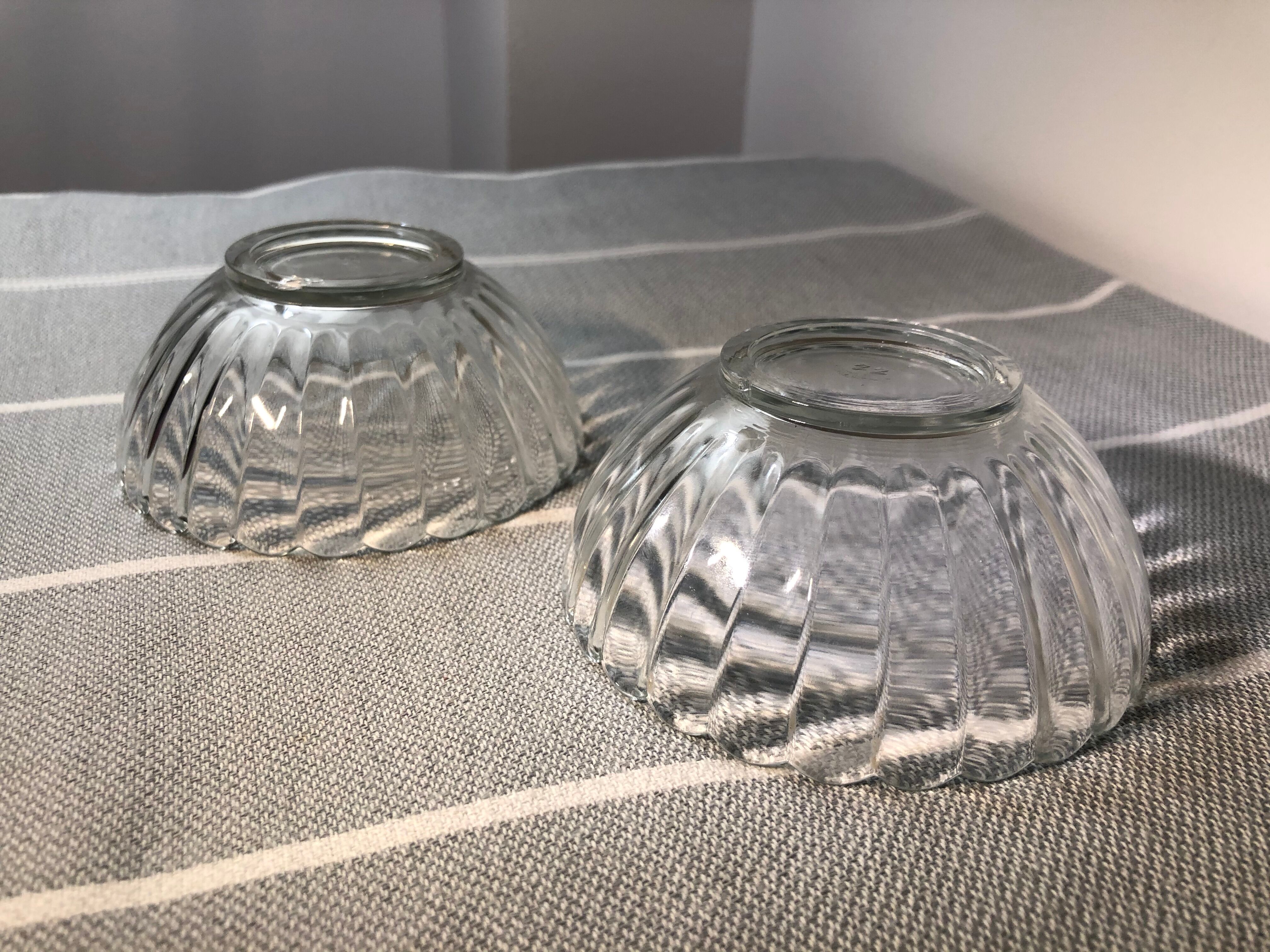 Vintage cups in transparent glass