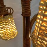 Vintage rattan floor lamp from the 70s