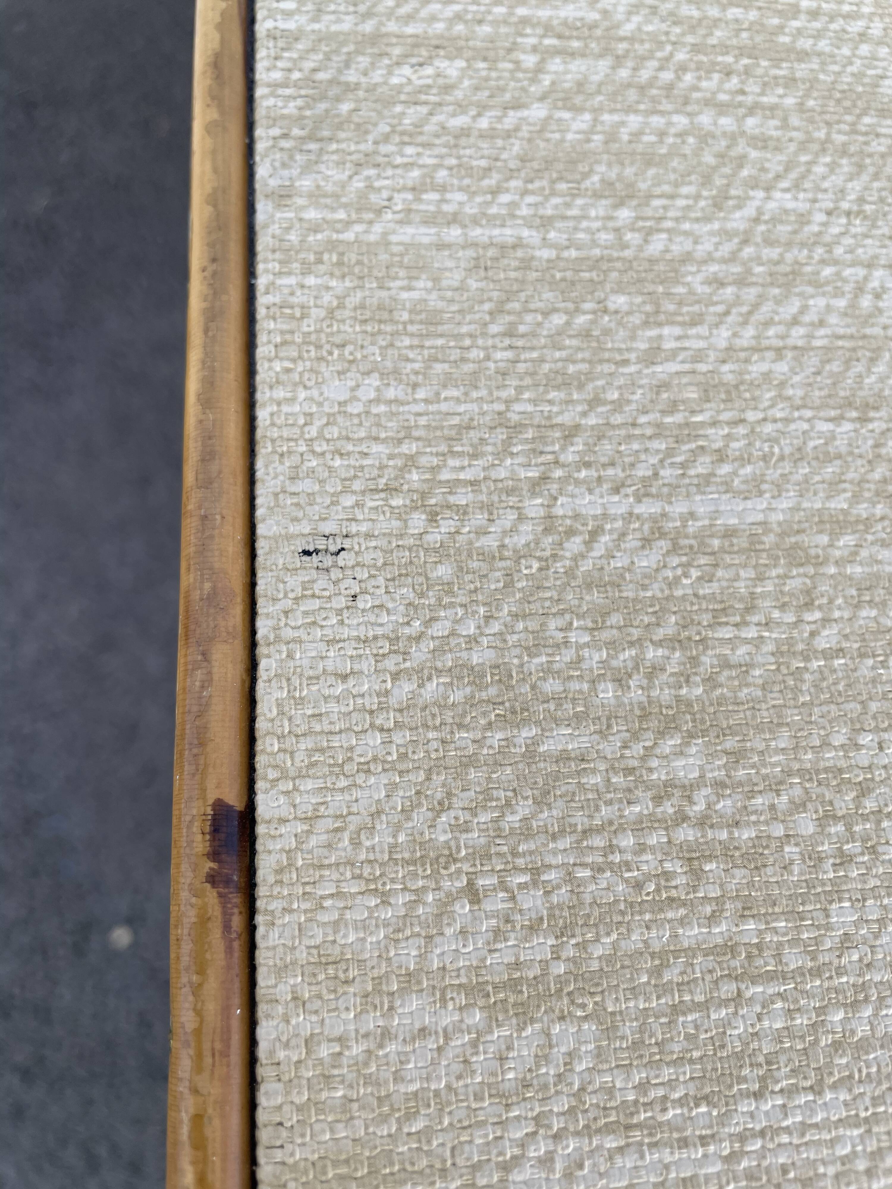 Rattan table vintage compass feet