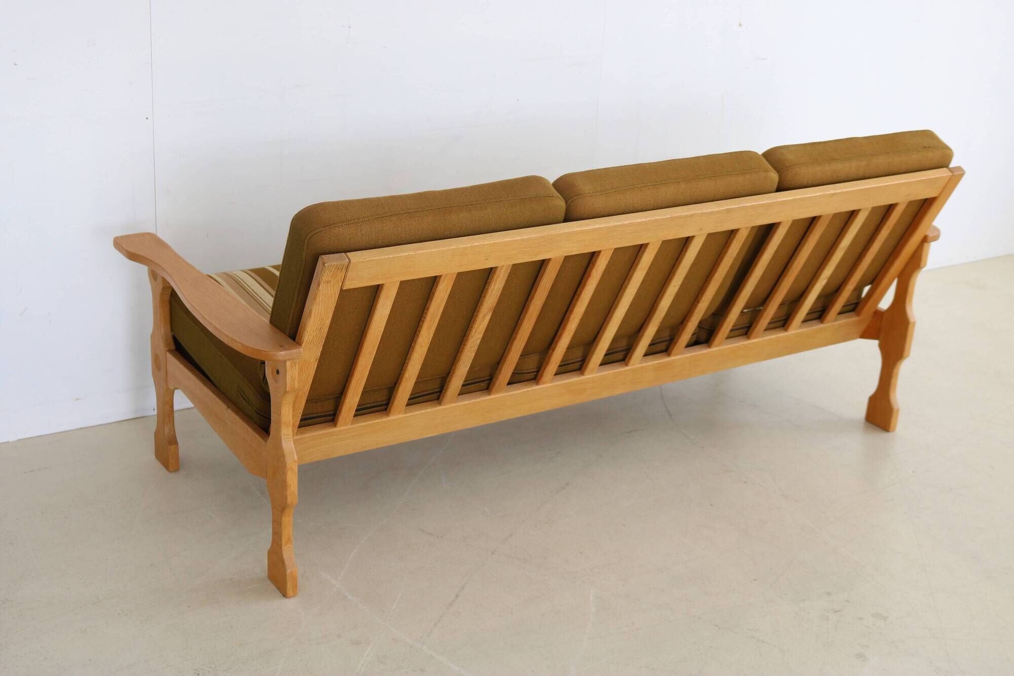 Sofa danois en chêne vintage, années 50