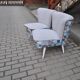 Set of 2 vintage multicoloured cocktail chairs in fabric and wood from the 1950s.