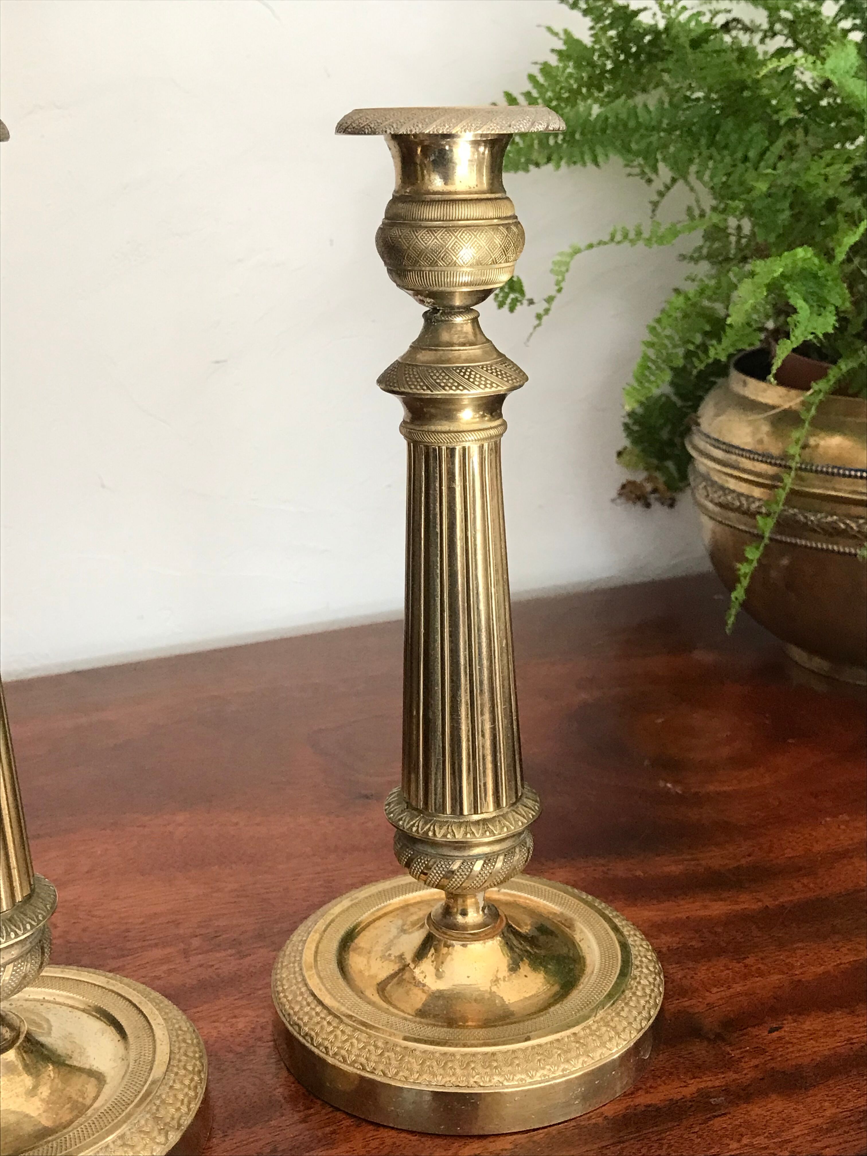 Pair of candle holders XIXeme