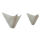 Paire d'appliques vintage en verre Murano et métal chromé, Italie, 1970.
