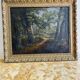 Oil painting on canvas path in the woods