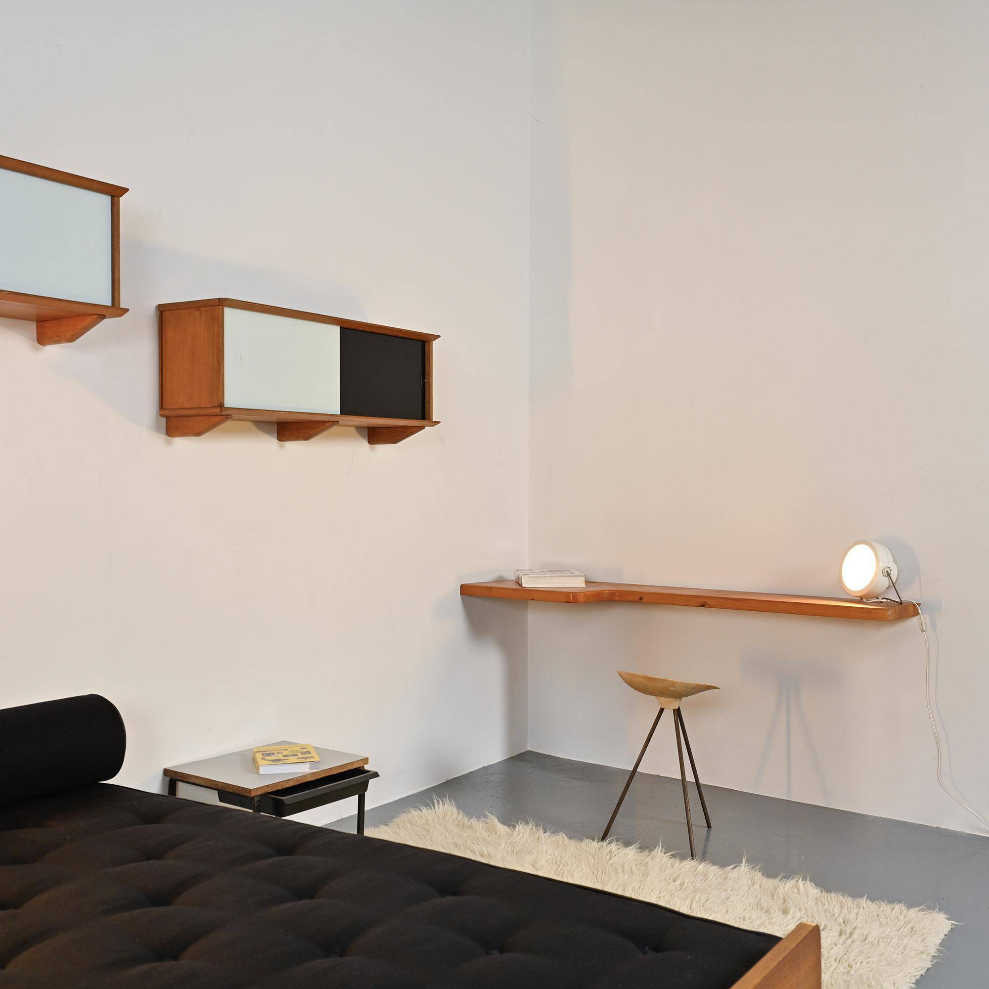 Wall corner console by Charlotte Perriand for the Nova residence, Les Arcs 1800, France.