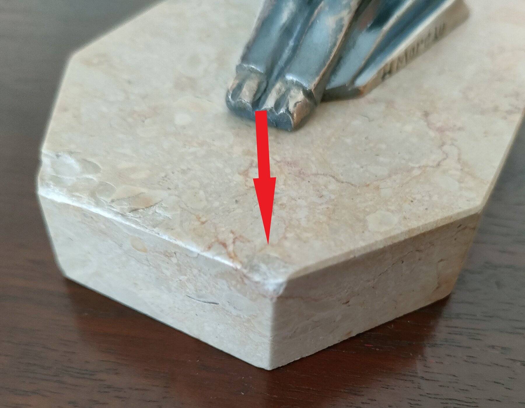 Pair of Gazelles bookends Hippolyte Moreau, signed - Spelter, marble