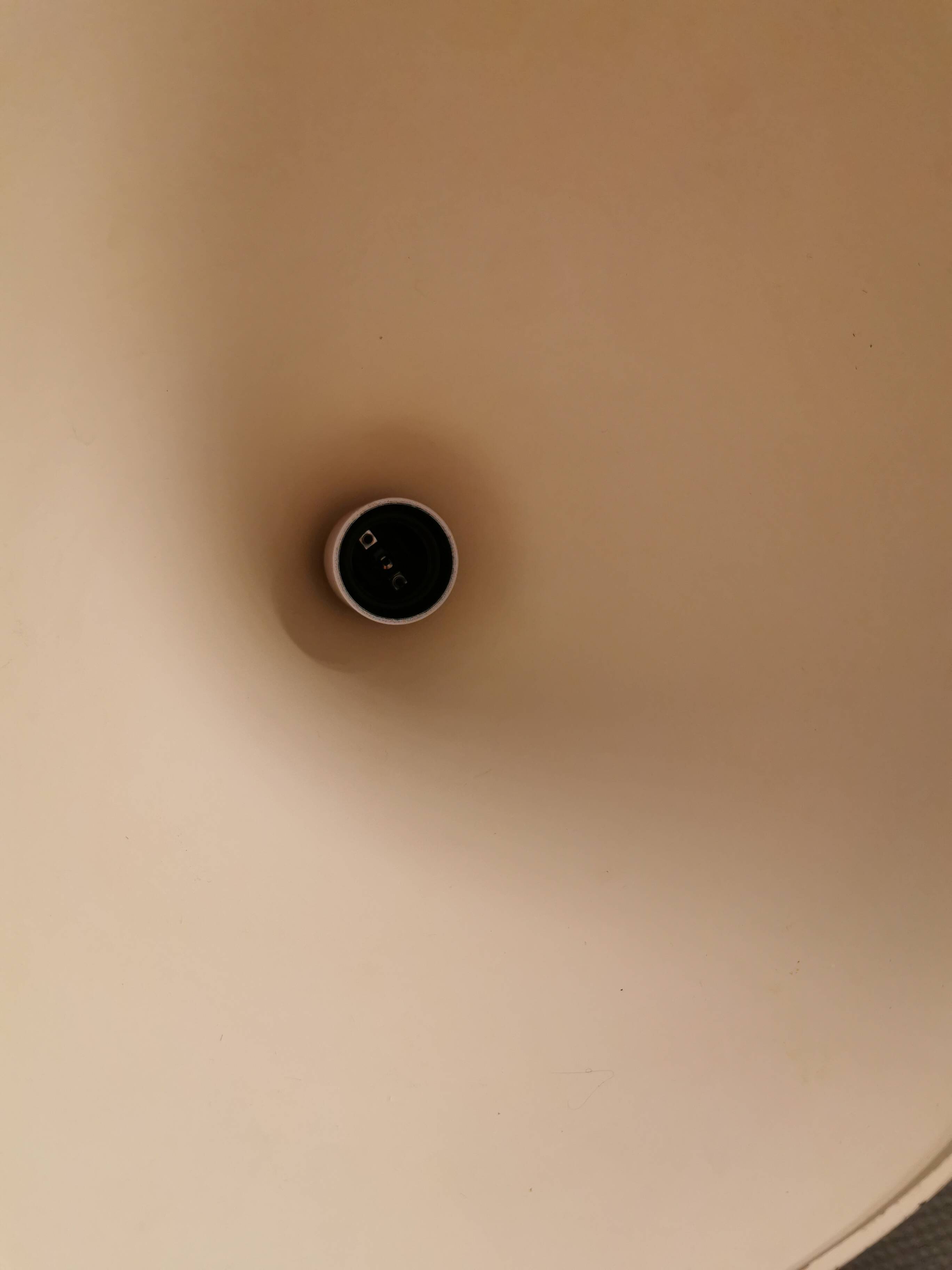 Small cone-shaped lamp in beautiful yellow lacquer finish.