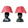 Pair of wall lamps "Blackamoor" registered model of the 50s
