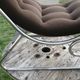 Chair tubular in Brown velvet of the 1970s