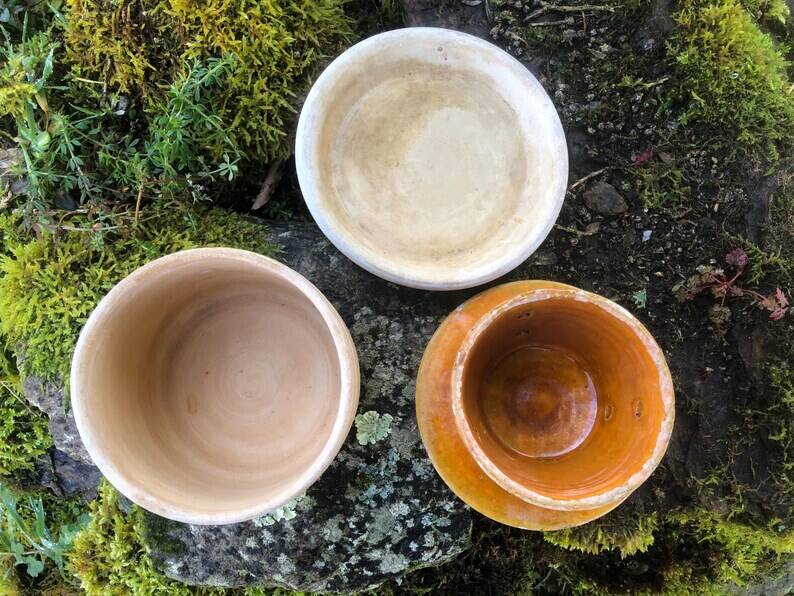 Vintage Biot Terracotta Butter Cooler: French Farmhouse Glazed Ceramic