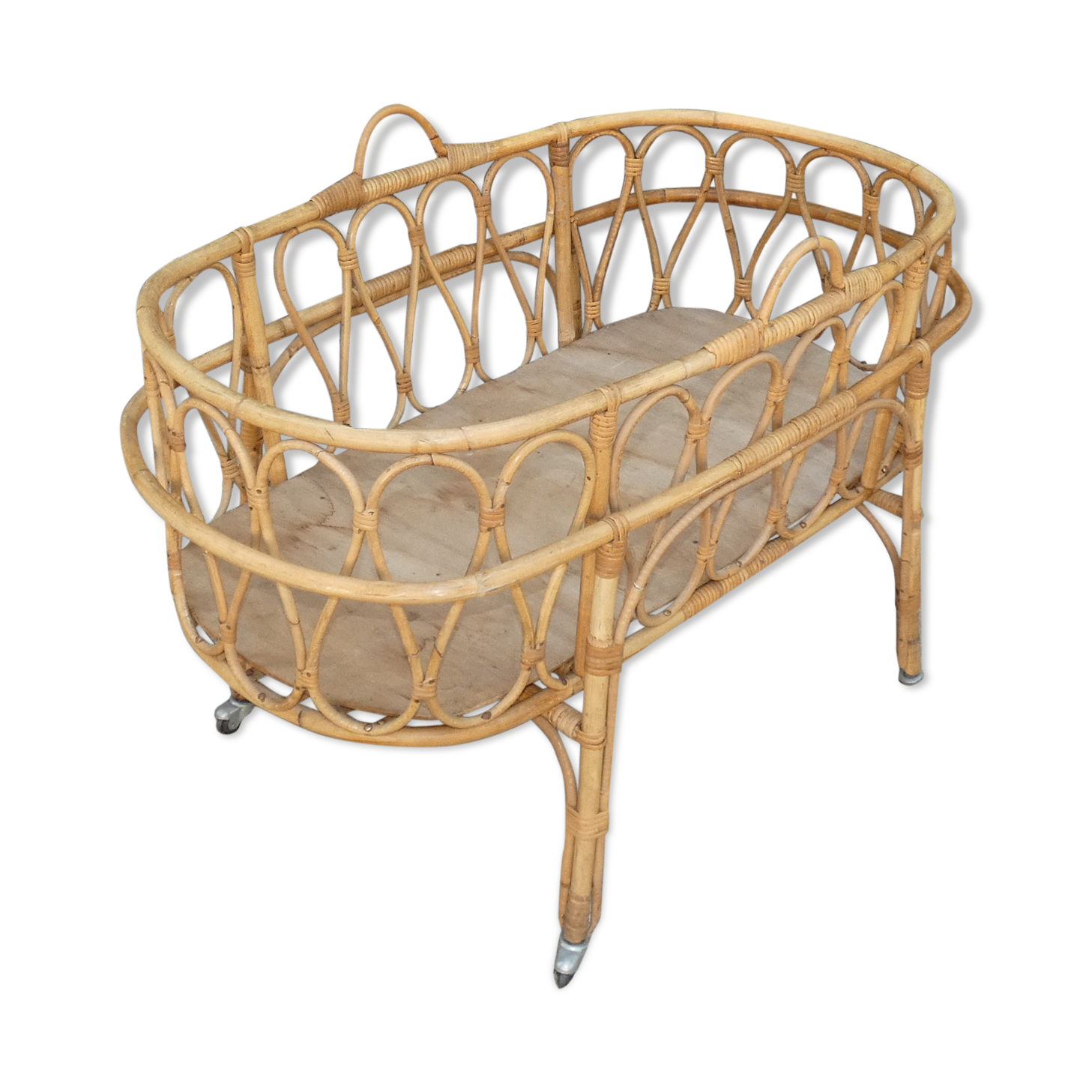 Cradle in rattan 1960