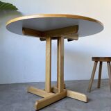 80s round beech table