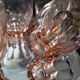6 late Art Deco rosé glasses – molded star base
