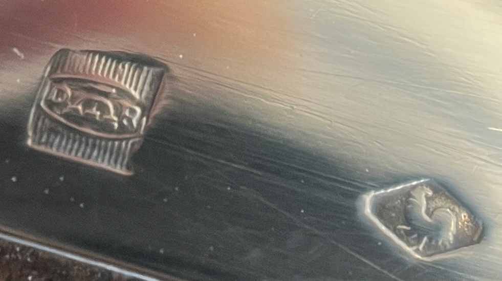 Art Deco plate Durousseau & Raynaud Silver-plated Rooster hallmark 15g