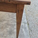 Table de Ferme en chêne massif 19éme, un tiroir piètement fuseau 1m49