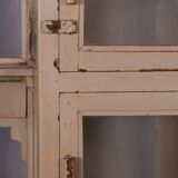 Merchant counter in Burmese teak with original white patina