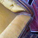 Louis XV style bench upholstered yellow velvet