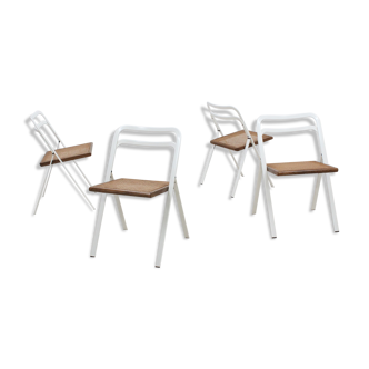 Cidue vintage folding chairs 1970s, set of 4