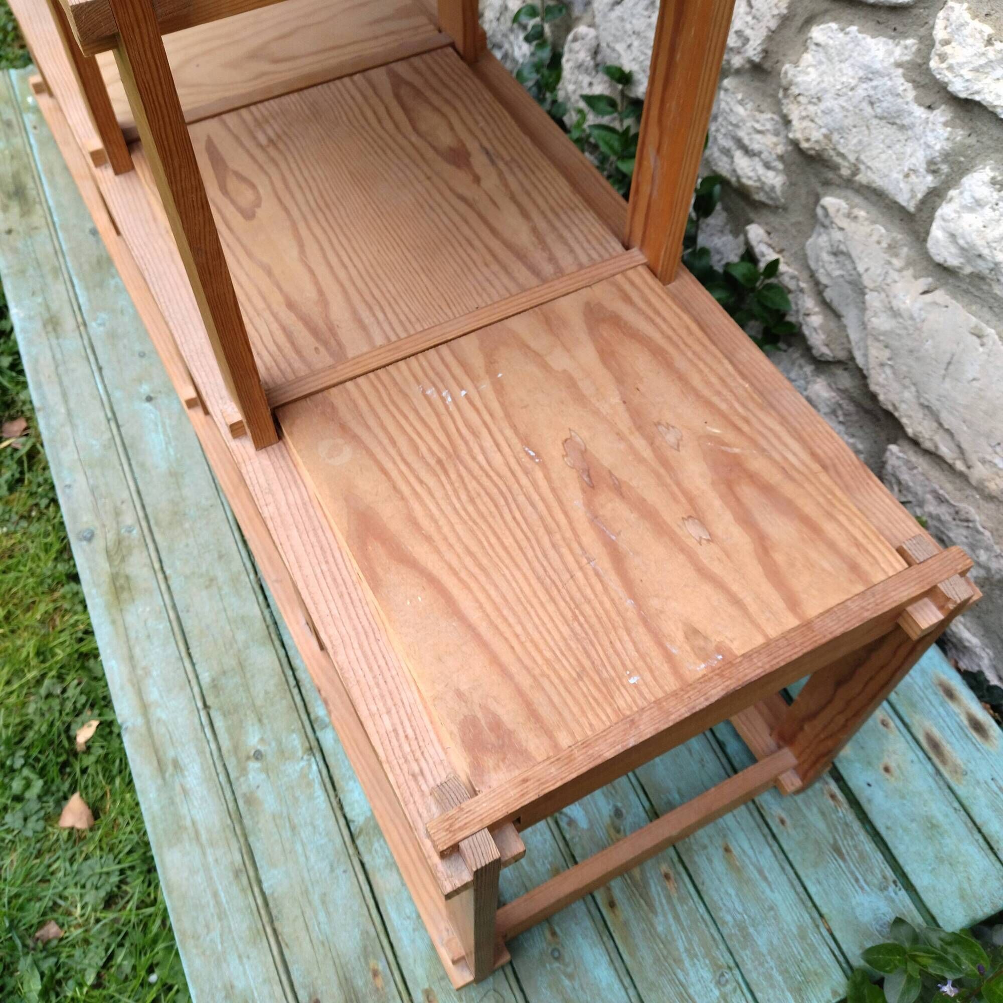 Solid wood shelf pine revival bauhaus 70s