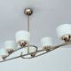 Large Vintage Glass Brass Pendant Light