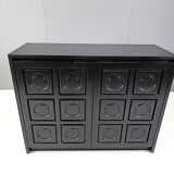 Black brutalist side cabinet, 1970s