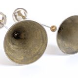 Pair of candlesticks | Steel and brass | Postmodern 1980s
