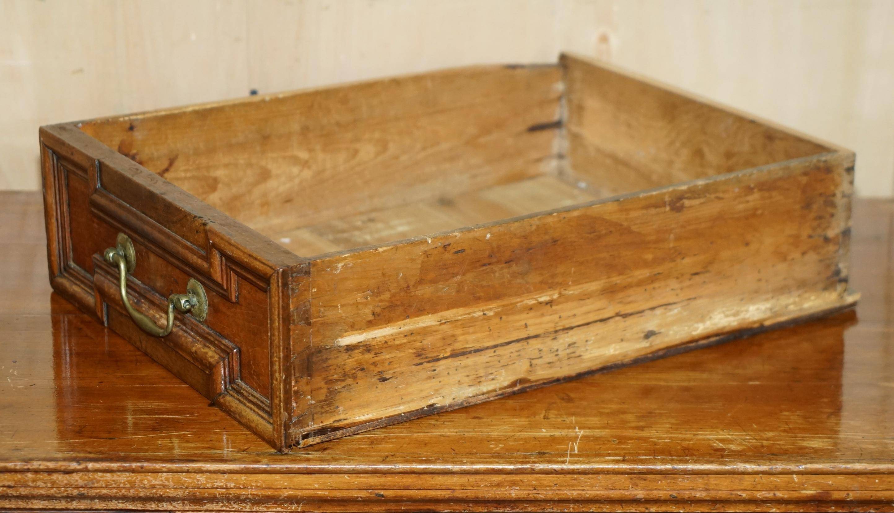 17th Century Antique Oak Commode with Two Rows of Drawers