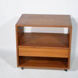 Teak Rolling Cabinet 1960s Chest of Drawers