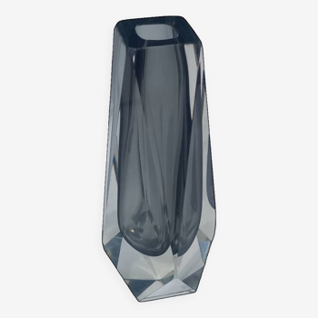 Faceted Murano Sommerso Vase by Flavio Poli